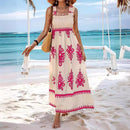 the PALM BEACH - Casual Bohemian Summer Loose Sleeveless A-Line Long Boho Casual Midi Dress