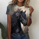 the HORSE HEART - 3D Print Streetwear Casual Fashion Oversized Short Sleeve O-Neck Kids T-Shirts for Women
