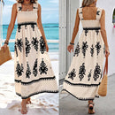 the PALM BEACH - Casual Bohemian Summer Loose Sleeveless A-Line Long Boho Casual Midi Dress