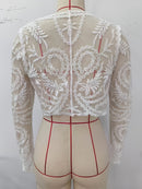 the DELICATE DAMSEL - Boho Cardigan Sexy Knit Shawl Mesh Embroidered Lace Beachwear Cover Up, Swimsuit Cover Up For Beach Seaside Vacation Shopping Outing Music Festival Carnival, Women's Swimwear & Clothing