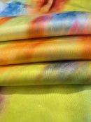 the SUNRAY BOHO - Women's Elegant V-Neck Tie-Dye Maxi Dress - Casual Long Sleeve Abstract Print Summer Beachwear, Flowy & Comfortable, Vibrant Tie-Dye Patterns, Perfect for Spring/Summer, Casual Summer Wear | V-Neck Dress Abstract Print Dress