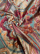 the PAISLEY ROMPER - Paisley Print Off Shoulder Romper Jumpsuit, Vacation Bell Sleeve Cinched Waist Romper Jumpsuit, Women's Clothing