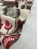 the BROWN PRAIRIE BOHO - Casual V-Neck Short Sleeve Polyester Long Dress, Elegant, All-Over Plants Print, No Pockets Dress for Vacation, Outdoor Wear