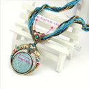 the NATURE WITCH - 2pcs Women's Bohemian Style Necklace Hand-Woven Rice Bead Necklace, Bohemian Style, Round Jewel Pendant Retro Style, Green Beaded, Casual Clothing And Gift Accessories, Gift Accessories | Bohemian Style | Alloy Jewel Pendant