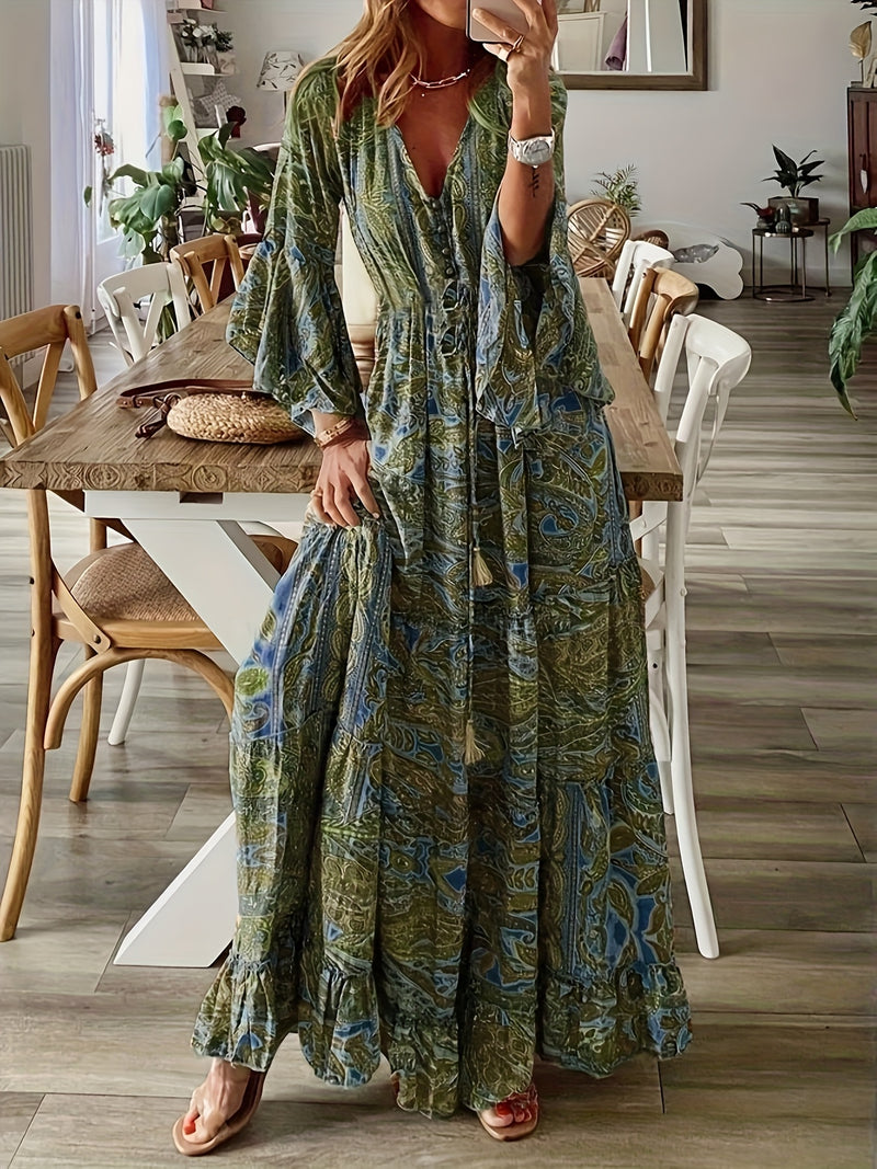 paisley printed boho ruffle maxi dress reviews the PAISLEY PRINCESS
