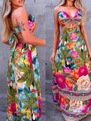 the VIBRANT JUNGLE - Summer Beach Dress, Boho Chic Vacation Outfit