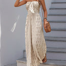 the BANDEAU BOHO - Summer High Waist Tie Wide Leg Pants Range Patchwork Style Casual Wide Leg Long Pants