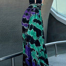 the TIE-DYE TIE-UP BOHO - Tie Dye Print Crisscross Lace Up Maxi Dress, Elegant Sleeveless Tank Dress for Spring & Summer, Women's Clothing