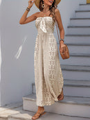 the BANDEAU BOHO - Summer High Waist Tie Wide Leg Pants Range Patchwork Style Casual Wide Leg Long Pants