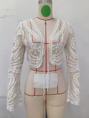 the DELICATE DAMSEL - Boho Cardigan Sexy Knit Shawl Mesh Embroidered Lace Beachwear Cover Up, Swimsuit Cover Up For Beach Seaside Vacation Shopping Outing Music Festival Carnival, Women's Swimwear & Clothing