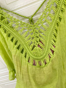 the TASSEL BOHO - Women's Bohemian V-Neck Tassel Dress - Loose-Fitting, Beige Maxi Dress with Fringe Detail, Perfect for Beach and Casual Attire, Beach Coverup | Bohemian Style |Tassel Detail Beach Dress