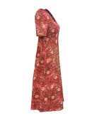 the BURNT OFFERING BOHO - Women's Bohemian Floral Print V-Neck Maxi Dress - Lightweight Polyester-Spandex Blend, Short Sleeve A-Line Dress with Relaxed Fit & Machine Washable for Vacation, Casual Outings, Beach Trips, Beach Dresses