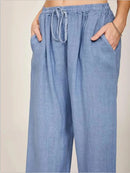 the LINEN BOHO - Summer/Autumn Cotton Linen Solid High Waist Wide-Leg Loose Casual Breathable Pants