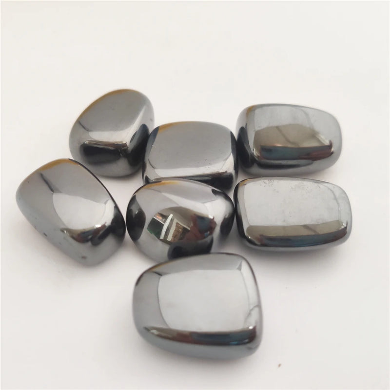 the HEMATITE STONE - Natural Decor Hematite Stone, Polished Accessories, Reiki Healing Stone, Crafts Natural Quartz Crystals