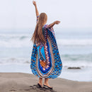 the BOHO KAFTAN - Bohemian Printed V-Neck Batwing Sleeve Long Loose Summer Moroccan Kaftan Dress for Women