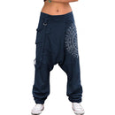 the BAGGY BOHO - Women Low Rise Retro Print Saggy Baggy Casual Hip-Hop Cargo Streetwear Loose Harem Pants