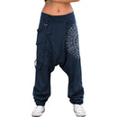 the BAGGY BOHO - Women Low Rise Retro Print Saggy Baggy Casual Hip-Hop Cargo Streetwear Loose Harem Pants