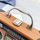 the BOOMBOX BAG - Unique Retro Radio Box Bag, Ladies Leather Handbag Shoulder Bag. Metal Handle Purse, Women's Crossbody Messenger