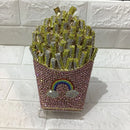 the FRY BAG - French Fries Bag, Elegant Bling Women Crystal Clutch Evening Bags, Rhinestone Minaudiere Handbags, Wedding Party Bags