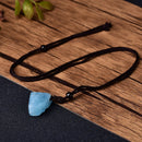 the AQUAMARINE - 1PC Fashion Simple Aquamarine Blue Pendant, Natural Quartz Stone Raw Crystals for Men/Women Jewelry, Mineral Specimen Gift