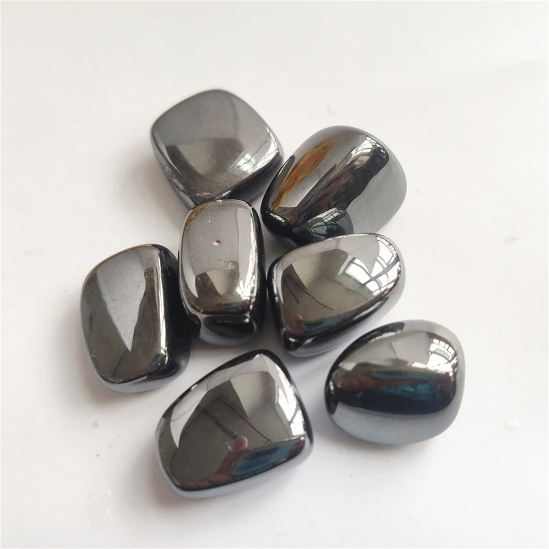 the HEMATITE STONE - Natural Decor Hematite Stone, Polished Accessories, Reiki Healing Stone, Crafts Natural Quartz Crystals