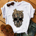 Women&#39;s T-shirt Harajuku Skull Deer Camouflage Burlap Turban T-shirt Clothes Short Sleeve Graphic T-shirt Tops in the Woods