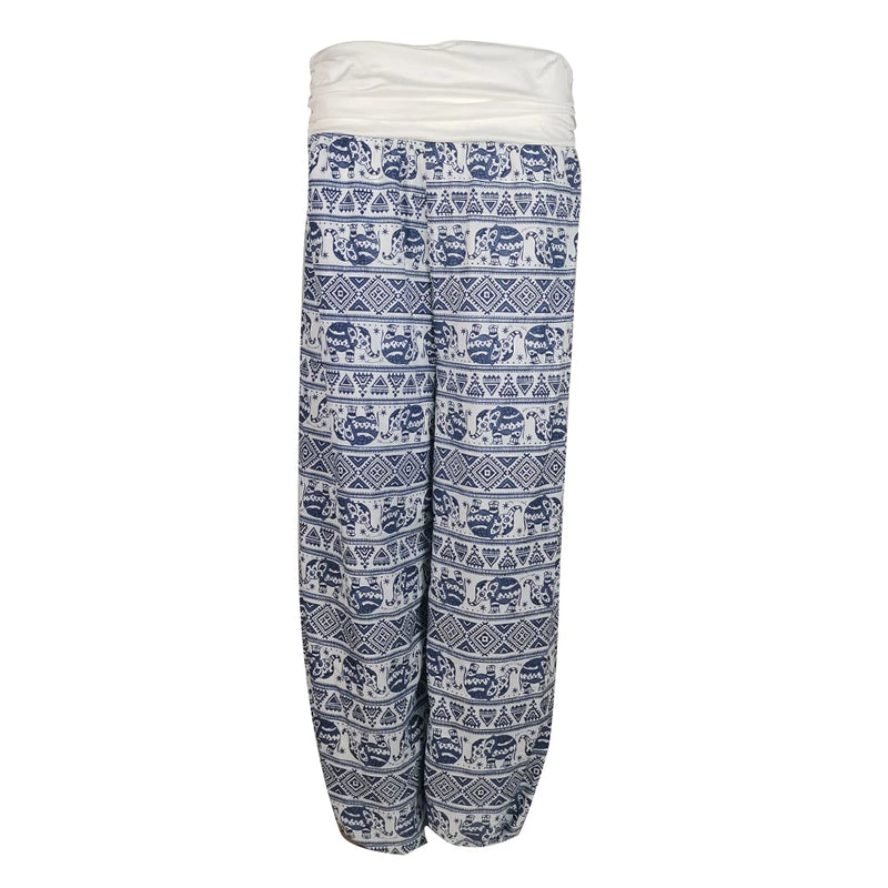 Women Boho Pants Elephant Print sport Low Waist Long Pants Loose Baggy Bloomer Trousers Long Pants Loose Baggy Bloomer Trousers