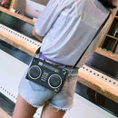 the BOOMBOX BAG - Unique Retro Radio Box Bag, Ladies Leather Handbag Shoulder Bag. Metal Handle Purse, Women's Crossbody Messenger