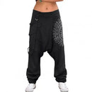 the BAGGY BOHO - Women Low Rise Retro Print Saggy Baggy Casual Hip-Hop Cargo Streetwear Loose Harem Pants