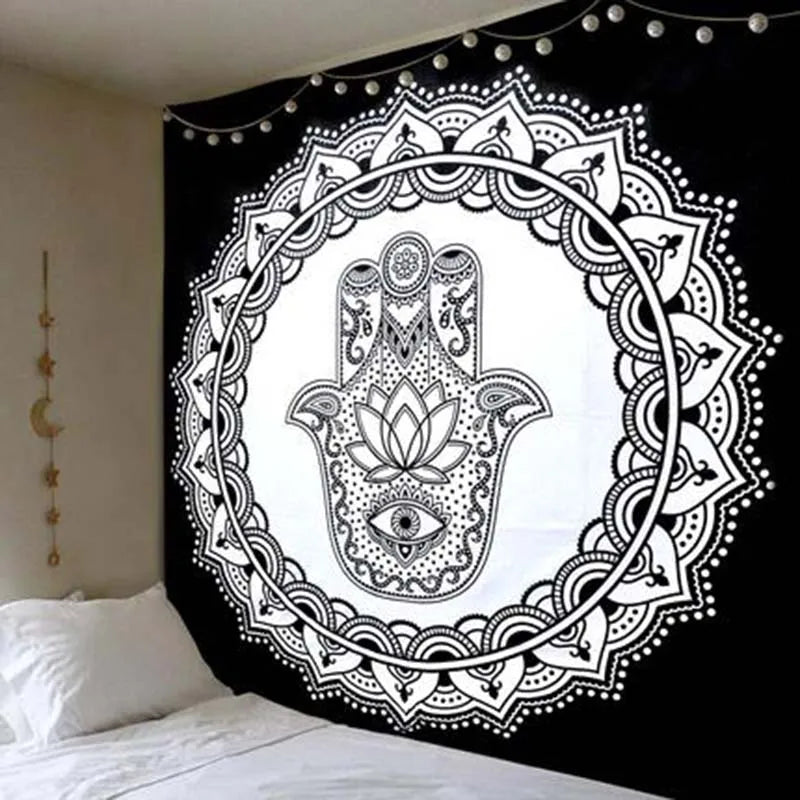 the MANDALA - Print Tapestry Wall Hanging Carpet Throw Yoga Beach Mat Wall Art Tapestry Decorations