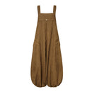 the ROMPER BOHO - Streetwear Corduroy Bibbed Wide Leg Pant Drop Crotch Overalls Loose Casual Suspender Rompers/Jumpsuits