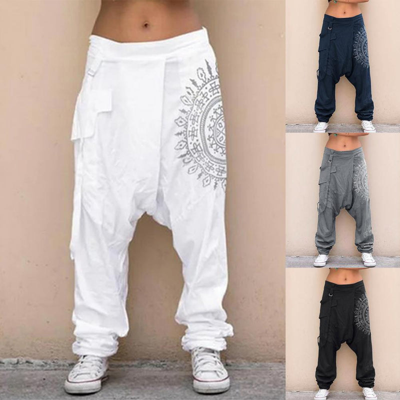 Men Women Low Rise Retro Print Saggy Baggy Trousers Casual Hip-hop cargo pants Streetwear Loose Harem Pants pantalones de mujer