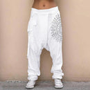 the BAGGY BOHO - Women Low Rise Retro Print Saggy Baggy Casual Hip-Hop Cargo Streetwear Loose Harem Pants