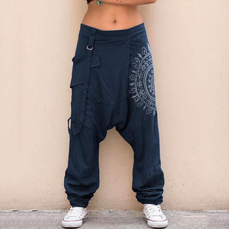 Men Women Low Rise Retro Print Saggy Baggy Trousers Casual Hip-hop cargo pants Streetwear Loose Harem Pants pantalones de mujer