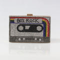 the MIX TAPE - Fashion Crystal Women's Luxury Rhinestone Wedding Clutch Bag, Cassette Tape Evening Bag, Party Money Purses, Handbags/Shoulder Bag
