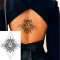 1 PIECE Under Boob Sternum Temporary Tattoo with Unalone, Spiritual Symbols,Loutus Pattern Body Art Sexy Waist Tattoo For Girl