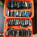 the OBELISK - Natural Labradorite Quartz Hexagonal Prisms Obelisk Crystal Column Wand Point Healing Treatment Stone Gifts