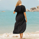 the BOHO KAFTAN - Bohemian Printed V-Neck Batwing Sleeve Long Loose Summer Moroccan Kaftan Dress for Women