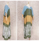 the BOHO KAFTAN - Bohemian Printed V-Neck Batwing Sleeve Long Loose Summer Moroccan Kaftan Dress for Women