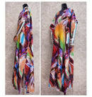 the BOHO KAFTAN - Bohemian Printed V-Neck Batwing Sleeve Long Loose Summer Moroccan Kaftan Dress for Women