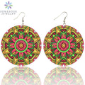 the AFRICAN ART - Painting Bohemian Natural African Wooden Drop Earrings