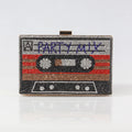 the MIX TAPE - Fashion Crystal Women's Luxury Rhinestone Wedding Clutch Bag, Cassette Tape Evening Bag, Party Money Purses, Handbags/Shoulder Bag