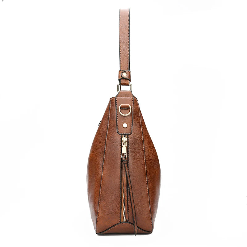 the HOBO - Hobo Bag, Leather Women Handbags, Female Leisure Shoulder Bags/Fashion Purses, Vintage Large Capacity Tote Bag