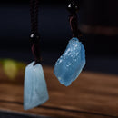 the AQUAMARINE - 1PC Fashion Simple Aquamarine Blue Pendant, Natural Quartz Stone Raw Crystals for Men/Women Jewelry, Mineral Specimen Gift