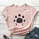 the MOON LOTUS - Mystical Moon Phases Lotus Flower Spiritual Astrology T-Shirts