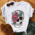 Women&#39;s T-shirt Harajuku Skull Deer Camouflage Burlap Turban T-shirt Clothes Short Sleeve Graphic T-shirt Tops in the Woods