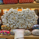 the ROSE GARDEN - Women Rhinestones Clutch Bag, Women Crystal Evening Bag, Wedding Party Dinner Handbags, Bridal Diamond Purses