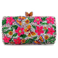 the GARDEN CLUTCH - Floral Crystal Women Clutch Bag, Fashion Butterfly Evening Clutch Purse