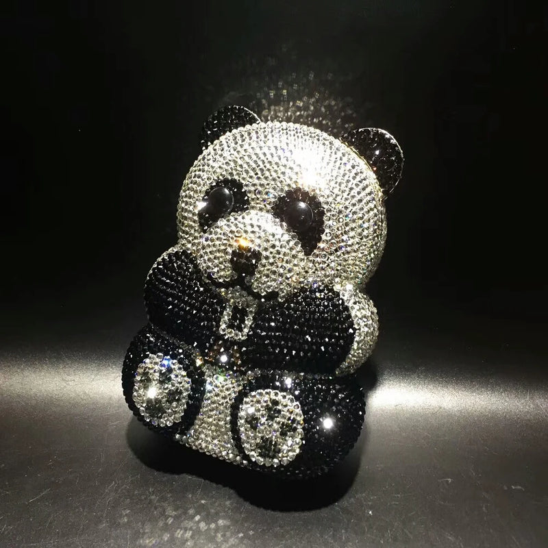 the PANDA - Women Panda Shape Crystal Evening Bag, Beaded Day Clutches, Lady Wedding Purse Rhinestones Handbags, Evening Dress Clutch Bags