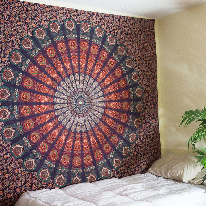 the KALEIDOSCOPE - New Indian Mandala Tapestry, Hippie Home Decorative Wall Hanging, Bohemia Beach Mat Tablecloth